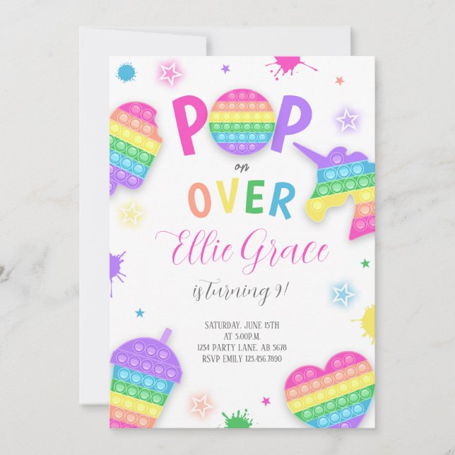 Convites Pop Tolo de dispositivo de imagem (Frente)