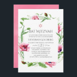 Convites Poppies Cor-de-Água Rosa Bat Mitzvah<br><div class="desc">Convite de morcego de papoila rosa,  projetado para ser rápida e facilmente personalizado de acordo com as especificações do seu evento.</div>