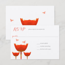 Convites Poppies Laranja & Abelhas Casamento