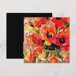 Convites Poppies Numa Arte Negra Vidro Vaso