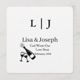 Convites Popping Champagne &Toasting  Party Wedding 