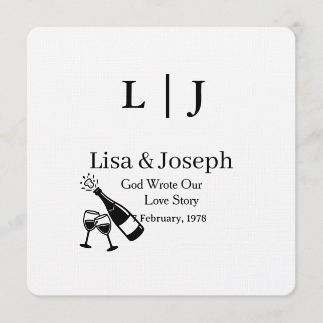 Convites Popping Champagne &Toasting  Party Wedding  (Frente)