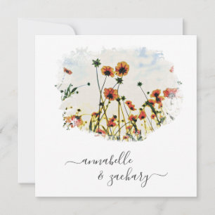 Convites ** POPPY RSVP - Código QR AR9 Casamento Floral