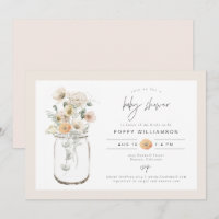 POPPY Rustic Wildflower Mason Jar Chá de fraldas