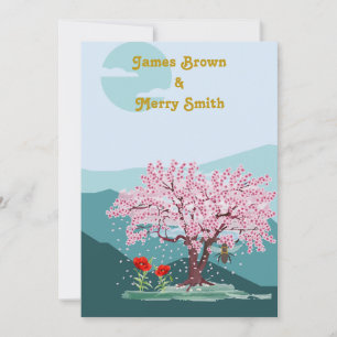 Convites Poppy Seeds Flores Sakura Bee Casamento