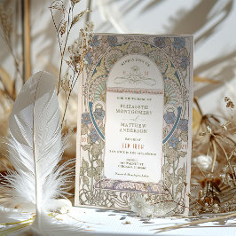 Convites Poppy Wedings Art Nouveau por Mucha