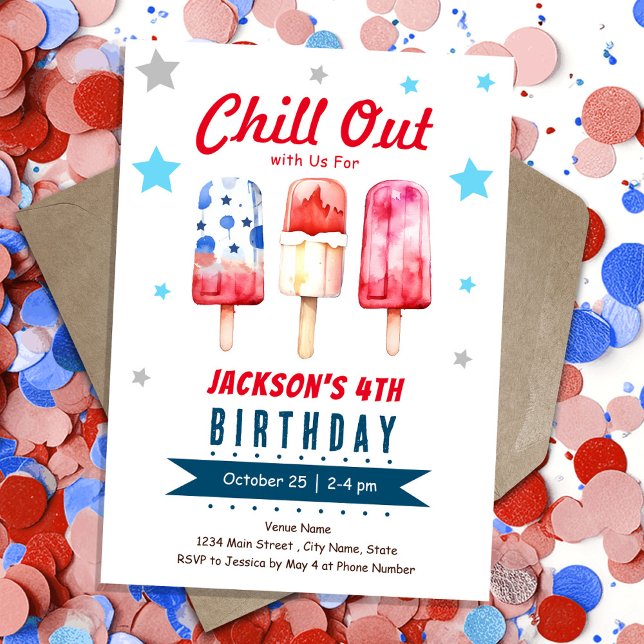 Convites Popsicle de Verão de Aniversário para Crianças Rel (Criador carregado)