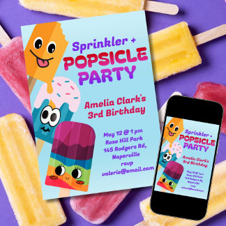Convites Popsicle Party Birthday
