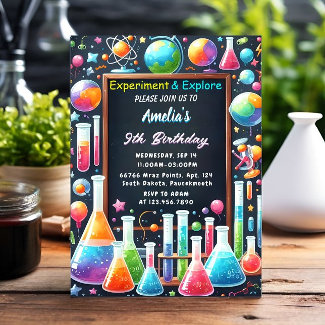Convites Por crianças de laboratório divertidas Nerd de Gee (Criador carregado)