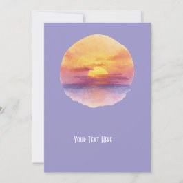 Convites Pôr do Sol em Aquarela Horizonte Oceânico Estético