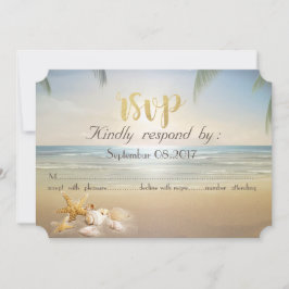 Convites Pôr do sol nas palmeiras na praia Conchas RSVP