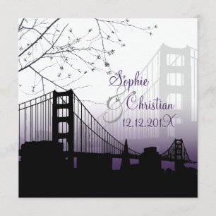 Convites Pôr do sol no Golden Gate / Fundo de DIY