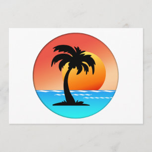 Convites Pôr do Sol Palm Tree