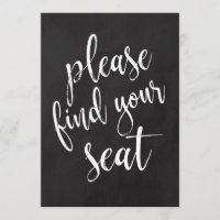 Por Favor Encontre Seu Assento Sinal de Quadro Neg