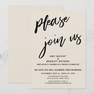 Convites Por Favor Junte-se a Nós Após Recepção de Casament