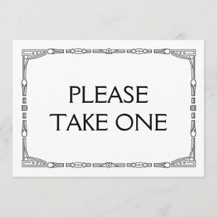 Convites "Por favor, pegue um" Placa de Casamento Estilo Ar