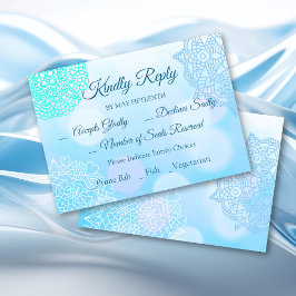 Convites Por Favor Responda RSVP Azul Turquesa Branco Manda