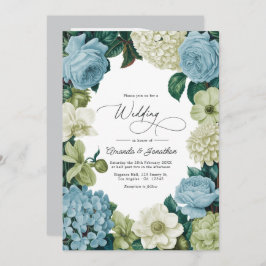 Convites Porcelain Blue, Soft Sage & Ivory Wedding