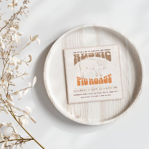 Convites Porco Assado à Moda Rústica