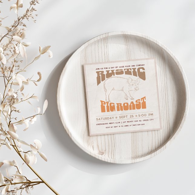 Convites Porco Assado à Moda Rústica (Criador carregado)