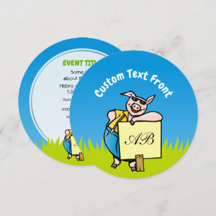 Convites Porco com Sinal