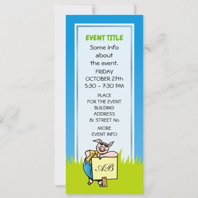 Convites Porco com Sinal (Verso)