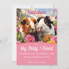 Convites Porco-guineense entre flores silvestres