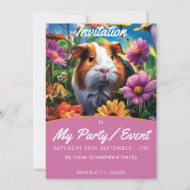 Convites Porco-guineense entre flores vibrantes