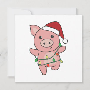 Convites Porcos Natal Animais de Inverno Porcos