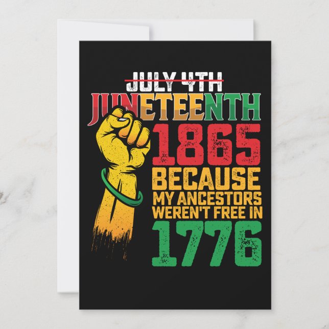 Convites Porque meus ancestrais não eram livres em 4 de jul (Frente)