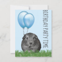Porquinho da Índia Garota Balão Azul Aniversário P