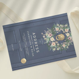 Convites Porta de casamento azul MUDANÇA DE ENDEREÇO