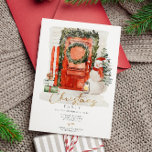 Convites Porta de Natal Aquarela com Festa Snowman<br><div class="desc">Porta De Natal Com Convite de festas De Neve. Itens correspondentes disponíveis.</div>