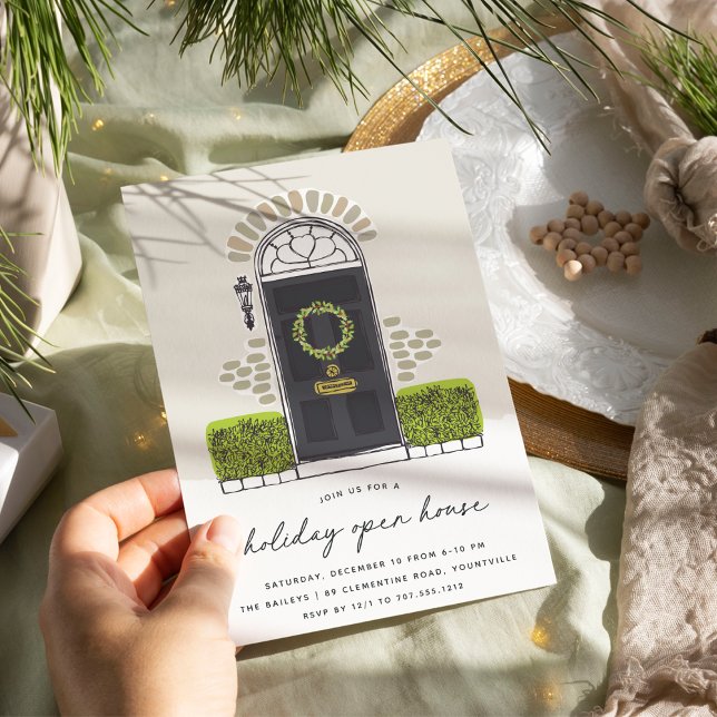 Convites Porta de Natal Negra | Holiday Open House (Criador carregado)