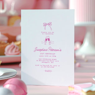 Convites Porta de Segurança Branca Rosa-aniversário de 21 a