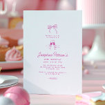 Convites Porta de Segurança Branca Rosa-aniversário de 40 a<br><div class="desc">Convite de festas de rabisco,  desenhado à mão. Um arco delicado,  um copo de vinho e uma vara botânica soam o texto simples. Moderno e mínimo,  este convite cor-de-rosa está muito na tendência para Primavera e Verão de 2025.</div>