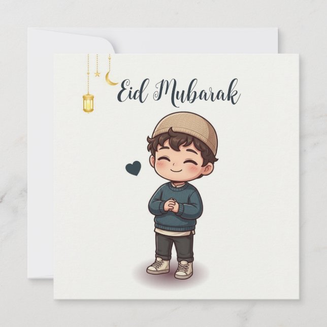Convites Porta-moedas do Eid, envelopes Eidi para crianças, (Frente)