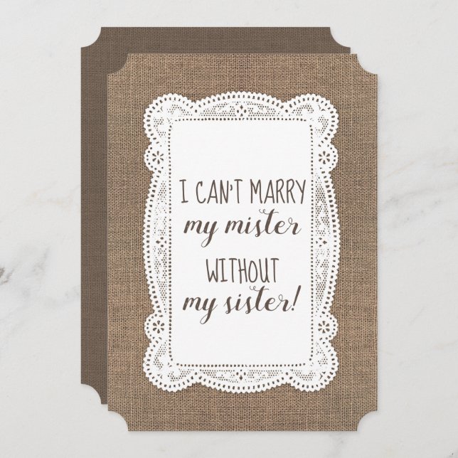 Convites Porta-Pontas Cuja Proposta de Madrinha de casament (Frente/Verso)