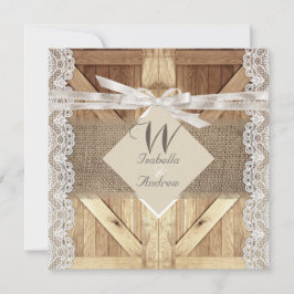 Convites Porta Rústica Casamento Bege Branco Renda Madeira 