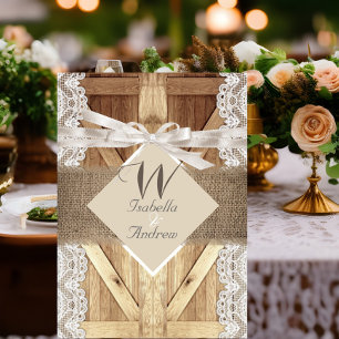 Convites Porta Rústica Casamento Bege Branco Renda Madeira 