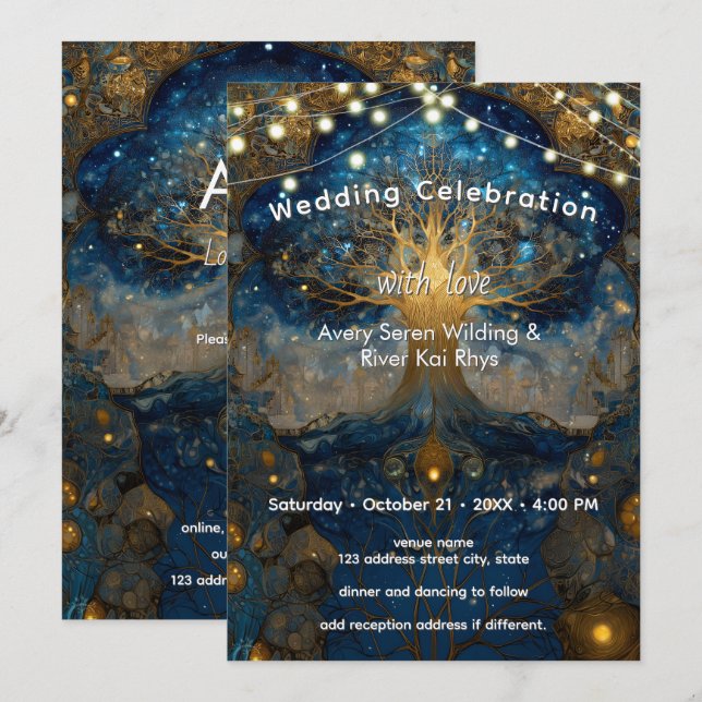 Convites Portal Celestial | Árvore da Vida (Frente/Verso)