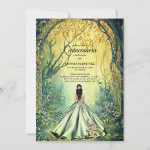 Convites Portal Florestal Encantado Quinceanera Gown