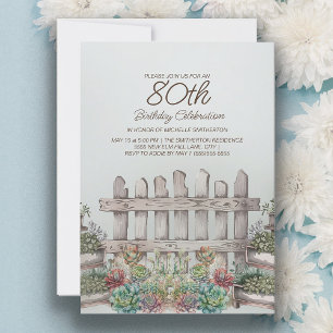 Convites Portão de Suculentas de Jardim Botânico 80º Aniver