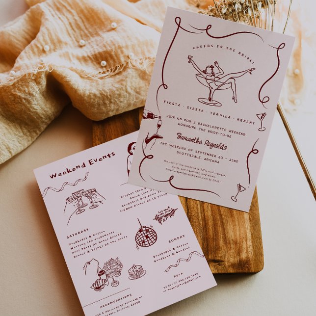 Convites Portão Retro Whimsical | Fim de Semana de Bachelor (Criador carregado)