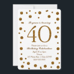 Convites Portas brilhantes brancas e Douradas 40ª Festa de<br><div class="desc">Portas brancas e Douradas de brilho 40º e 40º Convites de aniversário.</div>