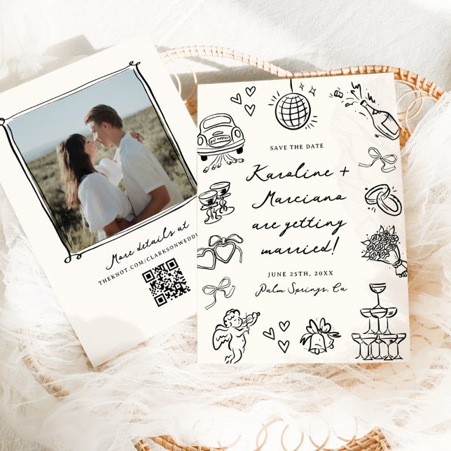 Convites Portas Desenhadas à Mão Impressionante Salvar Códi (Criador carregado)