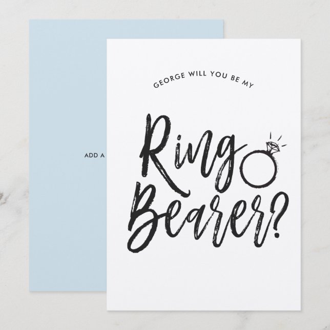 Convites Porteador de Aliança | Estilo de Letra Personaliza (Frente/Verso)