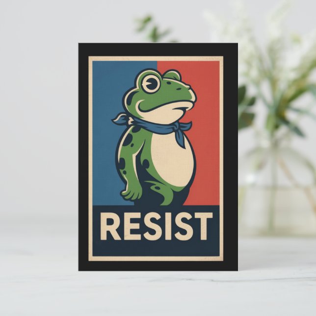 Convites Portland Frog Protest Anti Ice Resistance I Stand  (Em pé/Frente)