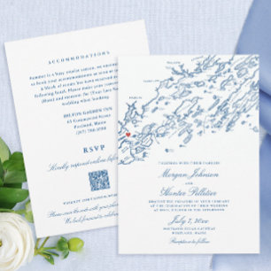Convites Portland Maine All-in-One QR code RSVP Wedding
