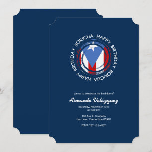 Convites Porto Rico Aniversário: Tema Boricua